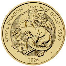 Pre-Owned 2026 UK Tudor Beasts Royal Dragon 1oz Gold Coin
