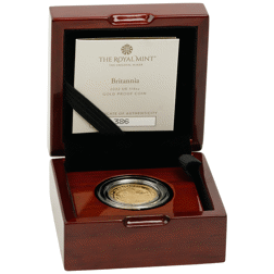 Pre-Owned 2022 UK Britannia 1/4oz Proof Gold Coin - Missing Outer Box