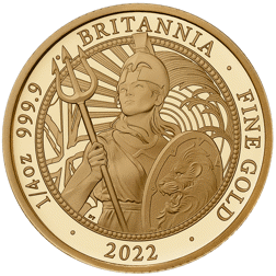 Pre-Owned 2022 UK Britannia 1/4oz Proof Gold Coin - Missing Outer Box