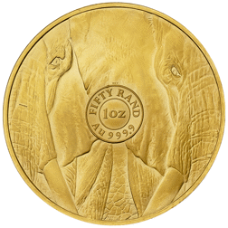 Pre-Owned South African 'Big Five Series' Elephant 1oz Gold Coin - Mixed Dates