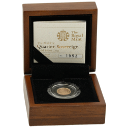 Pre-Owned 2010 UK Quarter Sovereign Proof Gold Coin - Missing Outer Box
