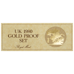 Pre-Owned 1980 UK Sovereign Proof Gold 4-Coin Set - Damaged Box