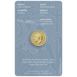 2027 UK Britannia 40th Anniversary 1/10oz Gold Coin - Carded