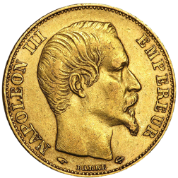 Pre-Owned French Napoleon III Wreath 20 Franc Gold Coin - Mixed Dates