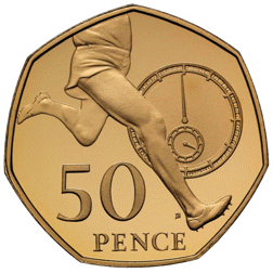 Pre-Owned 2004 UK 50th Anniversary of the Four-Minute Mile 50p Proof Gold Coin