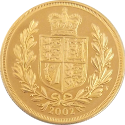 Pre-Owned 2002 UK 'Shield' Double Sovereign Gold Coin