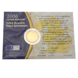 Pre-Owned 2006 UK Carded Half Sovereign Gold Coin