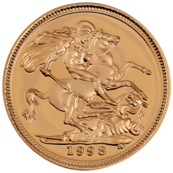 Pre-Owned 1998 UK Half Sovereign Proof Gold Coin