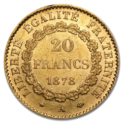 Pre-Owned French Angel 20 Franc Gold Coin - Mixed Dates