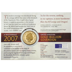 Pre-Owned 2007 UK Full Sovereign Gold Coin - Carded