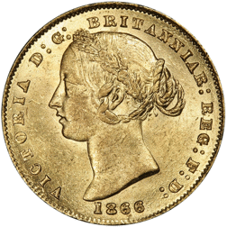 Pre-Owned 1866 Australian Victoria Full Sovereign Gold Coin