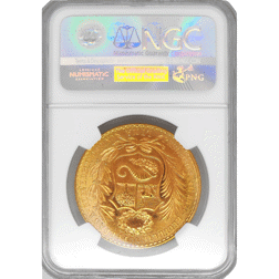 Pre-Owned 1961 Peru 100 Soles Gold Coin NGC Graded MS 64