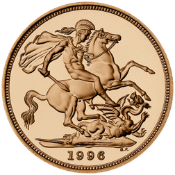 Pre-Owned 1996 UK Full Sovereign Proof Design Gold Coin