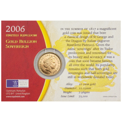 Pre-Owned 2006 UK Full Sovereign Gold Coin - Carded