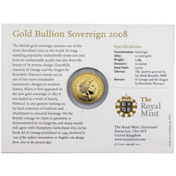 Pre-Owned 2008 UK Full Sovereign Gold Coin - Carded