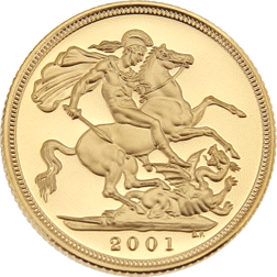 Pre-Owned 2001 UK Full Sovereign Proof Gold Coin