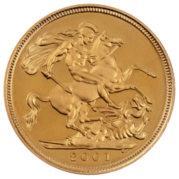 Pre-Owned 2001 UK Full Sovereign Proof Gold Coin