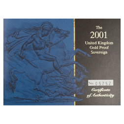 Pre-Owned 2001 UK Full Sovereign Proof Gold Coin