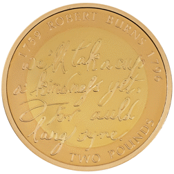 Pre-Owned 2009 UK Robert Burns £2 Proof Gold Coin