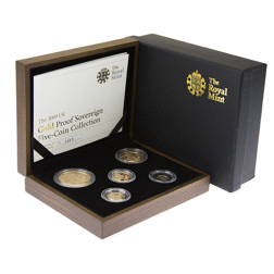 Pre-Owned 2009 UK Sovereign Proof Gold 5-Coin Collection