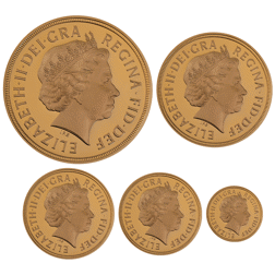 Pre-Owned 2009 UK Sovereign Proof Gold 5-Coin Collection