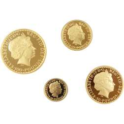 Pre-Owned 2005 UK Britannia Proof Gold Coin Collection (4 Coins)