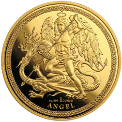 Pre-Owned Isle of Man Angel 1oz Gold Coin - Mixed Dates