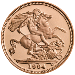 Pre-Owned 1994 UK Half Sovereign Proof Gold Coin