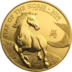 Pre-Owned 2014 UK Lunar Horse 1oz Gold Coin