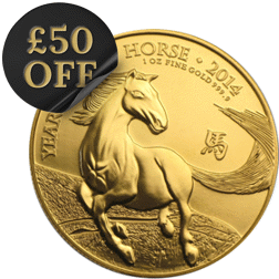 Pre-Owned 2014 UK Lunar Horse 1oz Gold Coin