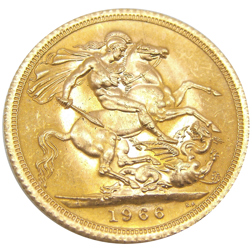 Pre-Owned 1966 UK Elizabeth II Full Sovereign Gold Coin