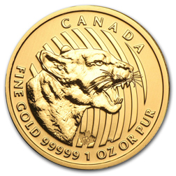 Pre-Owned 2015 Canadian Growling Cougar 1oz Gold Coin