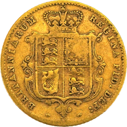 Pre-Owned 1872 London Mint Victorian 'Shield' Half Sovereign Gold Coin