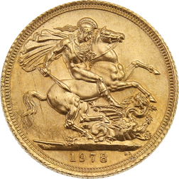Pre-Owned 1978 UK Elizabeth II Full Sovereign Gold Coin