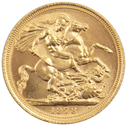 Pre-Owned 1978 UK Elizabeth II Full Sovereign Gold Coin