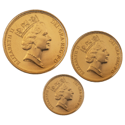 Pre-Owned 1990 UK Double, Full & Half Sovereign Gold Proof 3-Coin Set