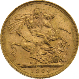Pre-Owned 1900 London Mint Victoria 'Veiled Head' Full Sovereign Gold Coin
