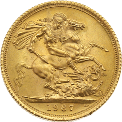 Pre-Owned 1967 UK Elizabeth II Full Sovereign Gold Coin