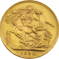 Pre-Owned 1928 South African Mint George V Full Sovereign Gold Coin
