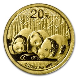 Pre-Owned 2013 Chinese Panda 1/20oz Gold Coin