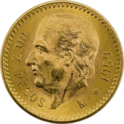 Pre-Owned 1959 Mexican 10 Peso Gold Coin