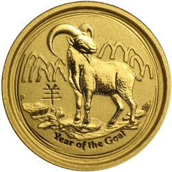 Pre-Owned 2015 Australian Lunar Goat 1/20oz Gold Coin