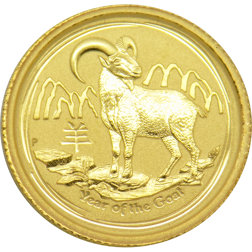 Pre-Owned 2015 Australian Lunar Goat 1/20oz Gold Coin