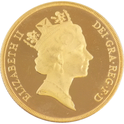 Pre-Owned 1993 UK Elizabeth II Proof Design Double Sovereign Gold Coin