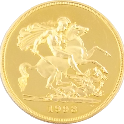 Pre-Owned Proof Design UK Quintuple Sovereign Gold Coin - Mixed Dates