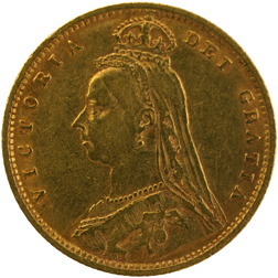 Pre-Owned 1892 London Mint Victorian 'Shield' Half Sovereign Gold Coin