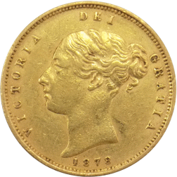 Pre-Owned 1878 London Mint Victorian 'Shield' Half Sovereign Gold Coin