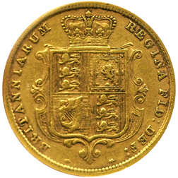 Pre-Owned 1883 London Mint Victorian 'Shield' Half Sovereign Gold Coin