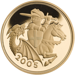 Pre-Owned 2005 UK Full Sovereign Proof Design Gold Coin