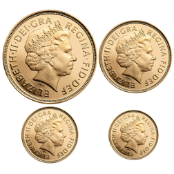 Pre-Owned 2002 UK Sovereign Proof Gold 4-Coin Set